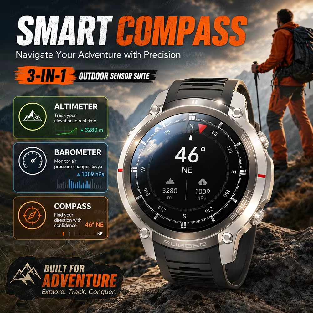 TANK New Outdoor Tactics GPS T - Altimeter Compass Watch ulasan dan harga